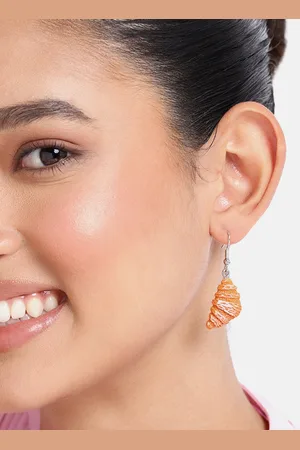 DressBerry Contemporary Croissant Drop Earrings