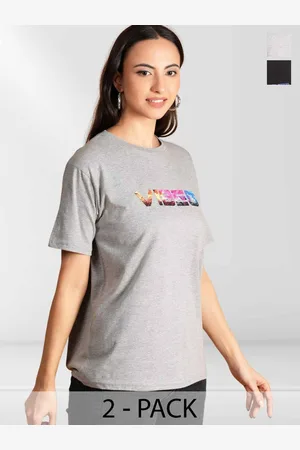 Metronaut Women Typography 2 Printed Extended Sleeves Applique T-shirt