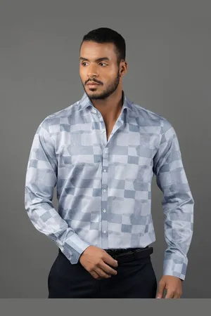 LOUIS STITCH Men Comfort Opaque Checked Formal Regular Fit Shirt