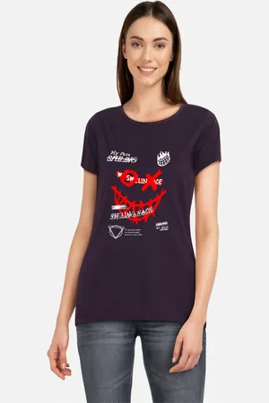 Moda Rapido Women Printed Bio Finish Applique T-shirt
