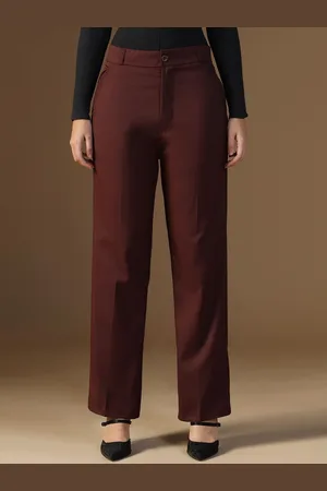 Tahvo Women Solid Relaxed Formal Trousers