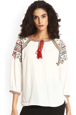 Gipsy Women White Solid Top