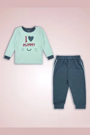 Wish Karo Boys Printed Round Neck Long Sleeves T-Shirt With Jogger