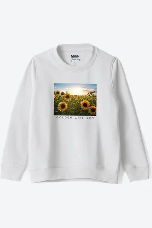 M&H Girls Graphic Printed Sweatshirt