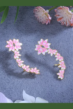 ESTELE Gold-Plated Floral Ear Cuff Earrings