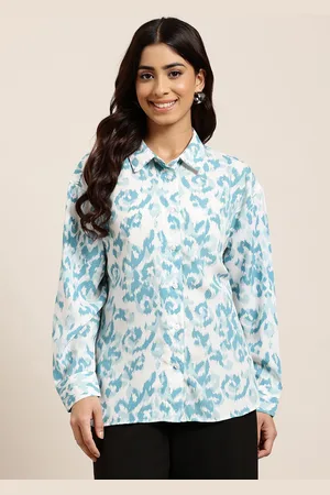 HERE&NOW Longline Printed Casual Shirt