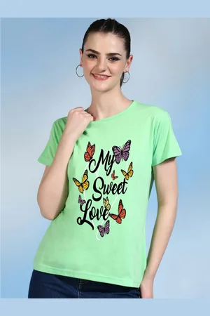 Moda Rapido Women Printed Bio Finish Raw Edge T-shirt
