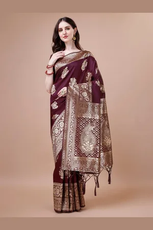 DIVASTRI Ethnic Motifs Woven Design Zari Banarasi Saree