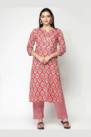 Kalini Ethnic Motifs Printed Regular Pure Cotton Kurta With Trousers