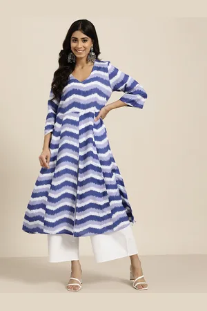 HERE&NOW Chevron Printed A-Line Kurta