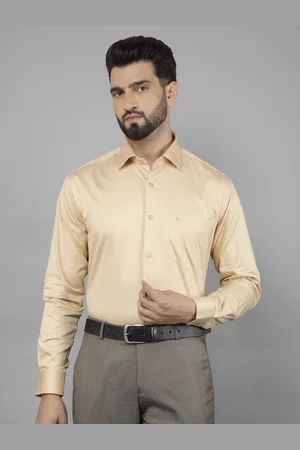 Cobb Men Smart Fit Spread Collar Solid Cotton Formal Shirt