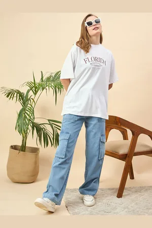 Mast & Harbour Women Printed Drop-Shoulder Sleeves T-shirt