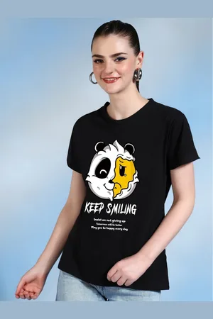 Moda Rapido Women Printed Bio Finish Applique T-shirt