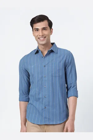 Fabindia Straight Vertical Striped Cotton Casual Shirt
