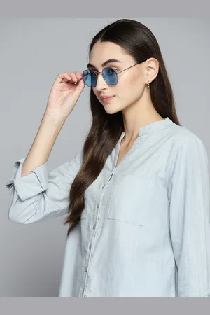 HARVARD Women Blue Pure Cotton Solid Casual Shirt
