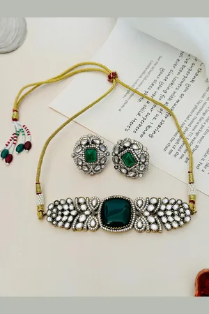 ABDESIGNS Enchanting Gold Plated Polki Kundan Choker Necklace