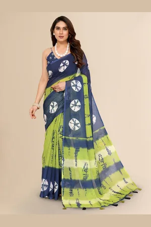 Moda Rapido Tie and Dye Linen Blend Saree