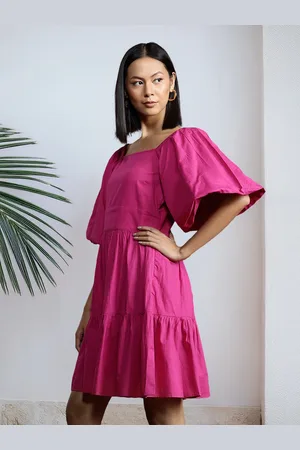 all about you Puff Sleeve Fit & Flare Dress