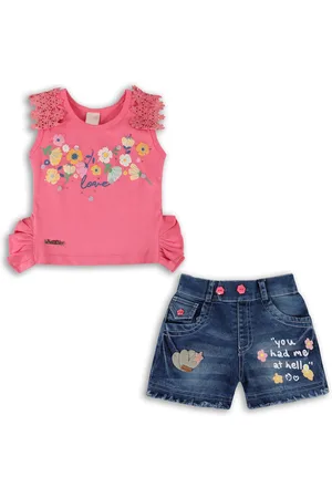 Wish Karo Girls Floral Printed Top With Shorts