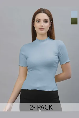 Friskers Women Pack of 2 Cotton Ribbed Crop Top