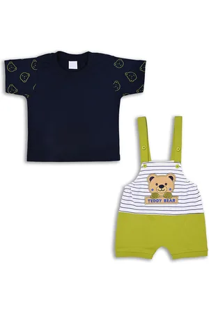 Wish Karo Boys Printed Pure Cotton T-shirt & Dungarees