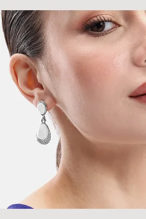 DressBerry Teardrop Shaped Beads & Stone Studded Drop Earrings