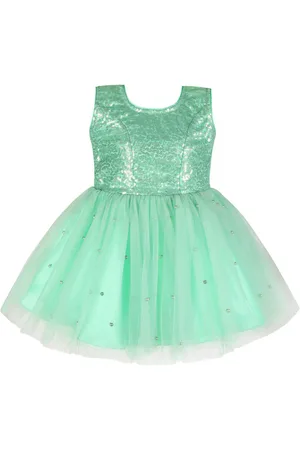 Wish Karo Infant Girls Embellished Net Fit & Flare Dress