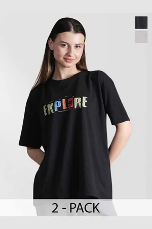Metronaut Women Typography 2 Printed Applique T-shirt