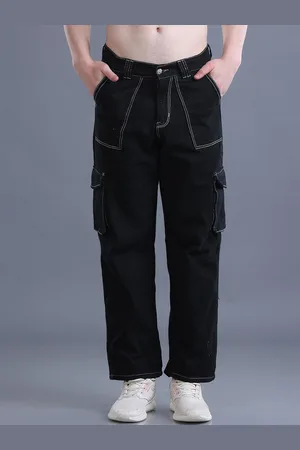 The Dance Bible Men Wide Leg Mid-Rise Cargo Jeans