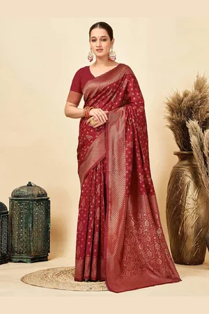 HERE&NOW Woven Design Zari Silk Blend Patola Saree