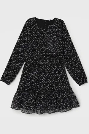 Lifestyle Girls Floral Printed Drop-Waist Midi Dress