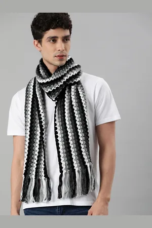 Magic Needles Unisex Grey & Black Scarf