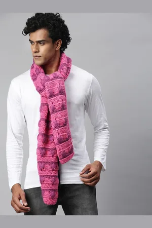 Magic Needles Unisex Pink & Lavender Self-design Scarf