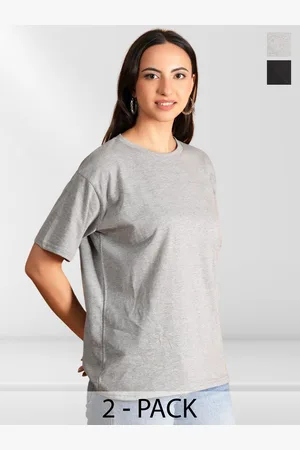Metronaut Women 2 Printed Drop-Shoulder Sleeves Pockets T-shirt