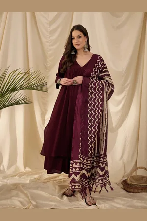 InWeave Women Regular Kurta with Palazzos & With Dupatta