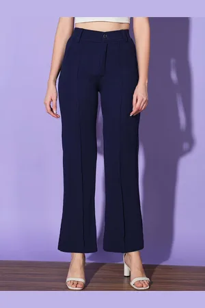 BuyNewTrend Women Comfort High-Rise Pleated Trousers