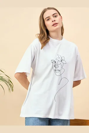 Mast & Harbour Women Printed Drop-Shoulder Sleeves T-shirt