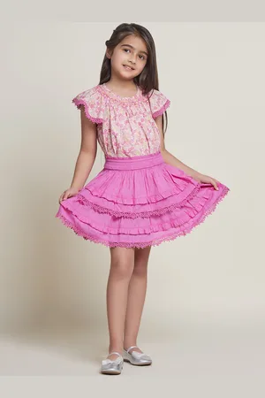 BAESD Girls Pure Cotton Fit & Flare Skirt