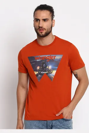 Wrangler Men Orange Sports Printed T-shirt
