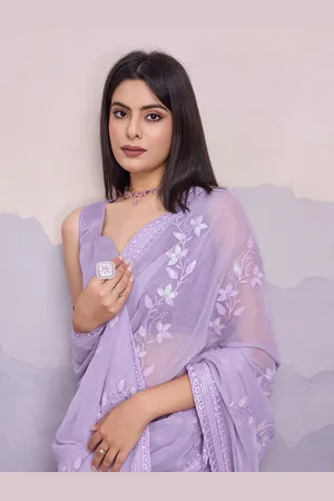 VAIRAGEE Embellished Sequinned Poly Chiffon Saree