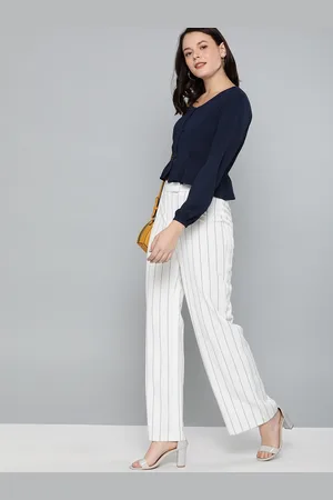 Mast & Harbour Women Navy Blue Solid Regular Top