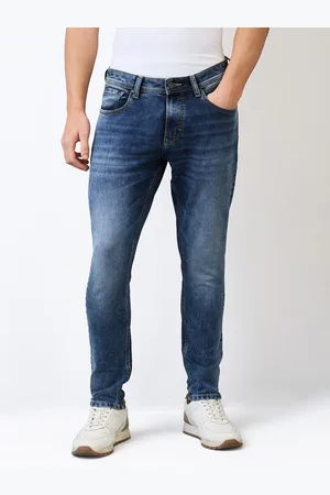 SPYKAR Men Slim Fit Low-Rise Whiskers and Chevrons Cotton Jeans