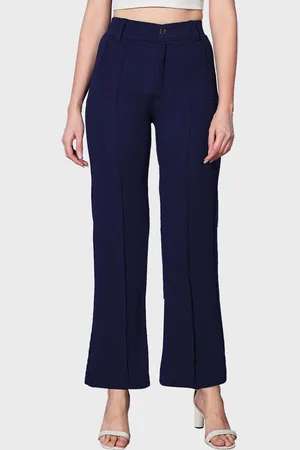 BuyNewTrend Women High-Rise Relaxed Parallel Trousers