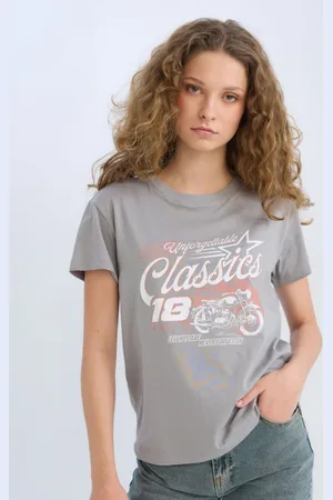 DeFacto Women Typography Printed Applique T-shirt