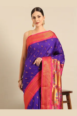 Varkala Silk Sarees Ethnic Motifs Zari Paithani Saree