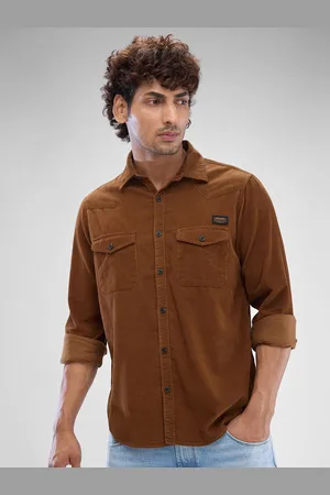 SPYKAR Men Slim Fit Opaque Solid Spread Collar Casual Shirt
