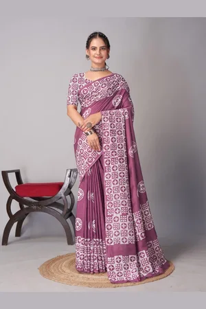 HERE&NOW Batik Block Print Saree