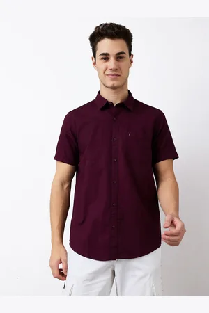 SPYKAR Men Spread Collar Solid Cotton Casual Shirt
