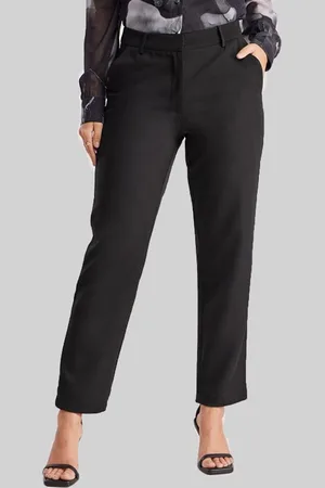 HERE&NOW Women Straight Fit Mid-Rise Trousers