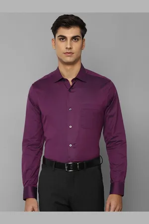 Louis Philippe Men Purple Slim Fit Pure Cotton Formal Shirt